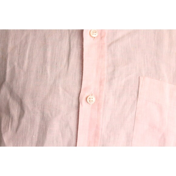Vilebrequin Men's Casual Long Sleeves Shirts Size XL Pink 100% Linen - Picture 3 of 11